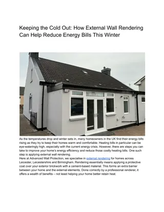 How External Wall Rendering Can Help Reduce Energy Bills This Winter