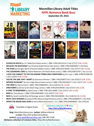 Romance Book Buzz - Macmillan Library Adult Titles