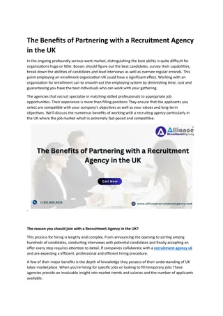 The Benefits of Partnering with a Recruitment Agency in the UK