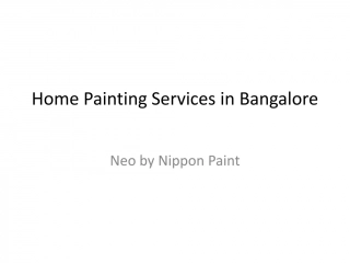 Home Painting Services in Bangalore