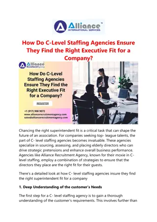 How Do C-Level Staffing Agencies Ensure They Find the Right Executive Fit