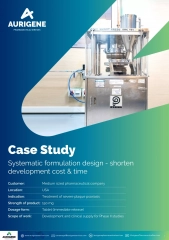 Systematic formulation design - shorten development cost & time  Aurigene Pharmaceutical Services