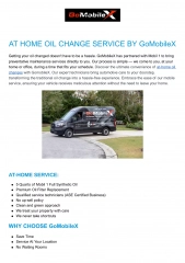 AT HOME OIL CHANGE SERVICE BY GoMobileX