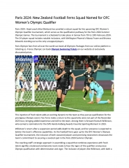 Paris 2024 New Zealand Football Ferns Squad Named for OFC Women’s Olympic Qualifier