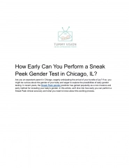 How Early Can You Perform a Sneak Peek Gender Test in Chicago, IL_