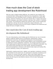 How much does the Cost of stock trading app development like Robinhood (1)