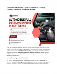 Automobile Full Detailing Experts in Seattle WA