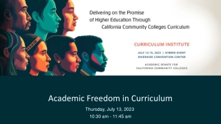 Enhancing Academic Freedom in Curriculum