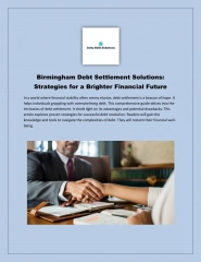 Birmingham Debt Settlement Solutions: Strategies For A Brighter Financial Future