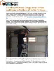 Garage Door Services and Repair in Northern VA