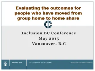 Outcomes of Transitioning from Group Homes to Home Share: Inclusion BC Conference Study