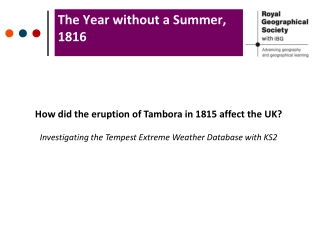 The Year without a Summer, 1816