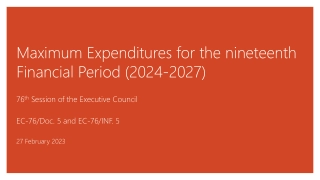 Maximizing Expenditures for 2024-2027 Financial Period