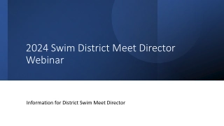 2024 Swim District Meet Director