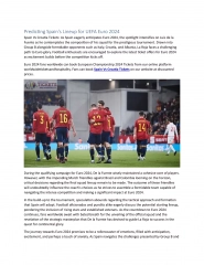 Predicting Spain's Lineup for UEFA Euro 2024