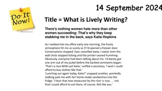 Art of Lively Writing