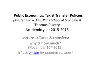 Tax and Transfer Policies in Public Economics