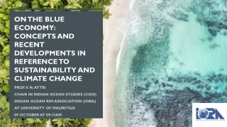 Sustainability and the Blue Economy Concepts