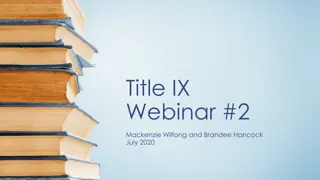 Title IX Policy Options and Considerations