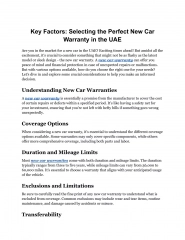 Key Factors_ Selecting the Perfect New Car Warranty in the UAE