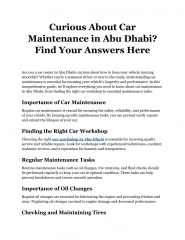 Curious About Car Maintenance in Abu Dhabi_ Find Your Answers Here