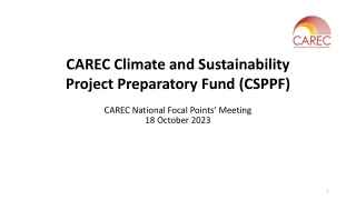 CAREC Climate and Sustainability Project Preparatory Fund (CSPPF)