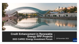 Credit Enhancement in Renewable Energy PPP Projects