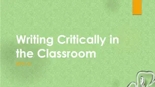 Critical Writing in the Classroom