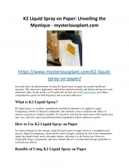 K2 Liquid Spray on Paper - mysteriousplant.com