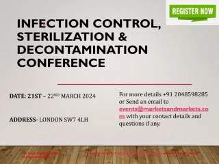 Infection Control, Sterilization & Decontamination Conference-MarketsandMarkets