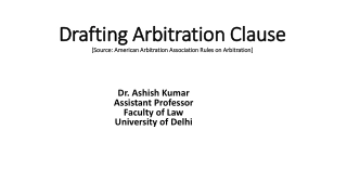 Drafting Arbitration Clause