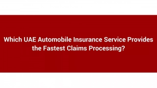 Which UAE Automobile Insurance Service Provides the Fastest Claims Processing_
