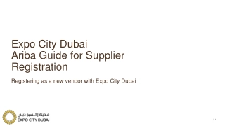 Expo City Dubai Ariba Guide for Supplier Registration