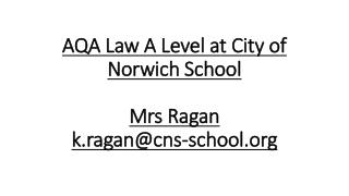 AQA Law A Level at City of Norwich School