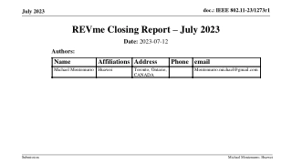 REVme Closing Report - July 2023