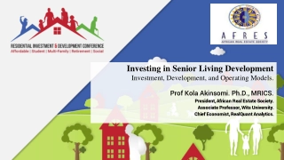 Investing in Senior Living Development
