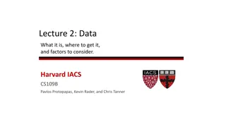 Data: Types, Sources, and Considerations