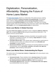 Digitalization, Personalization, Affordability Shaping the Future of Home Loans Market