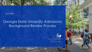 Georgia State University Admissions Background Review Process