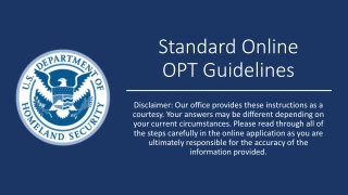Standard Online  OPT Guidelines