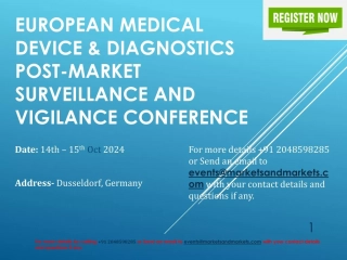Medical Device & Diagnostics Post-Market Surveillance and Vigilance Conference