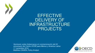 Achieving Effective Delivery of Infrastructure Projects: Insights from OECD Seminar