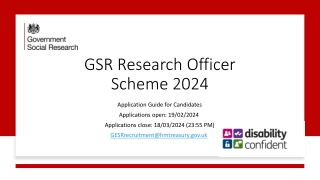GSR Research Officer Scheme 2024 - Application Guide for Candidates