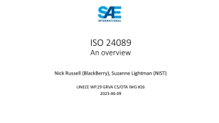 Overview of ISO 24089: Software Update Processes in Vehicles
