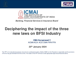 Impact of New Laws on BFSI Industry in India