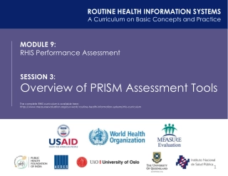 Overview of PRISM Assessment Tools in Routine Health Information Systems