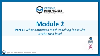 Principles and Practices of Ambitious Math Teaching Oregon Math Project