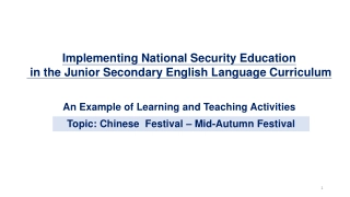 Implementing National Security Education in the Junior Secondary English Language Curriculum
