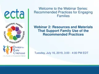 Engaging Families Webinar: Supporting Resources and Materials