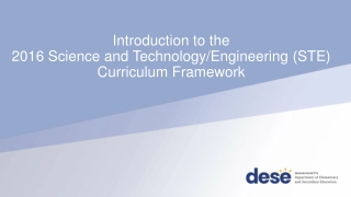 Understanding the 2016 Science and Technology/Engineering Curriculum Framework